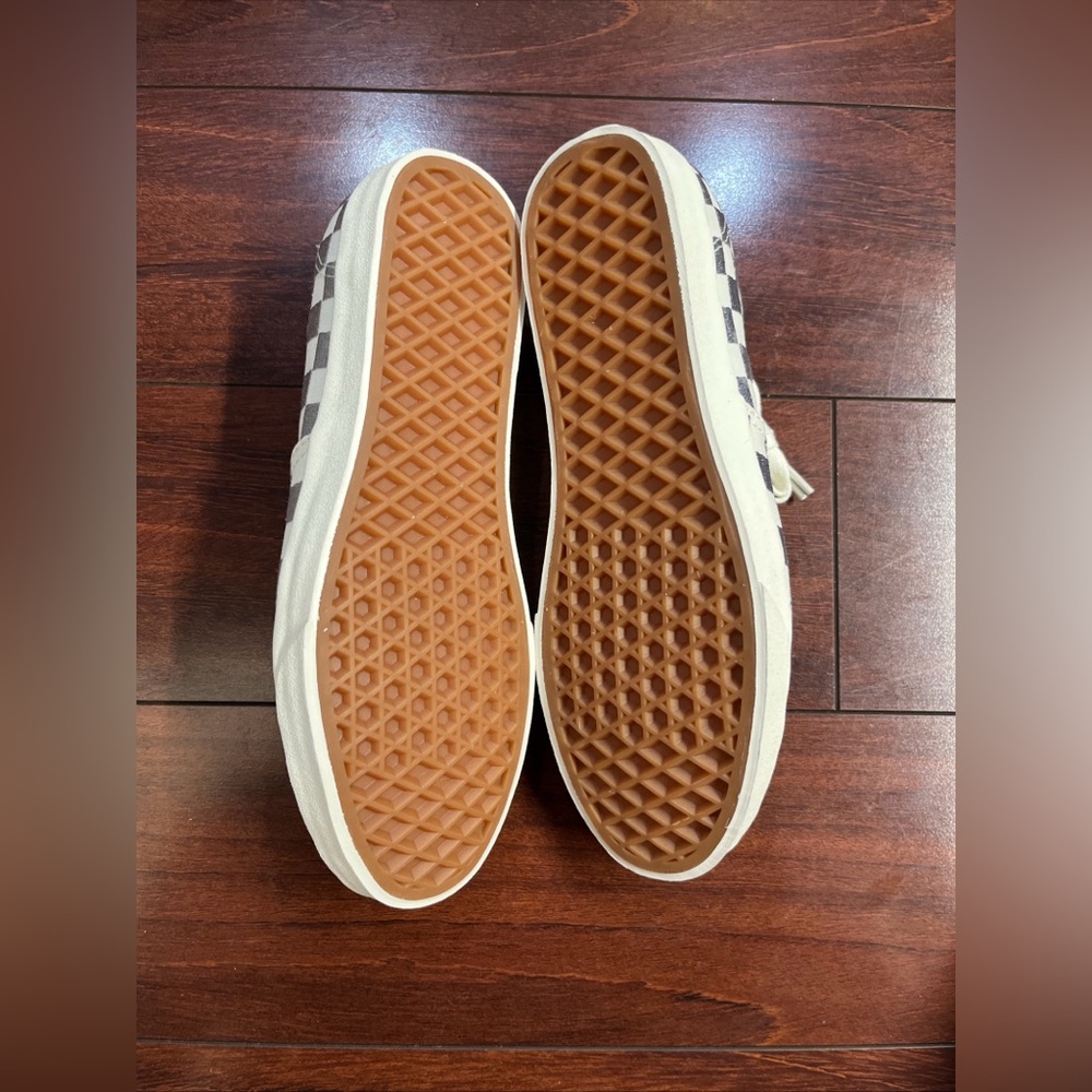 Womens 7 Vans Authentic Low Pro Embroidered Checkerboard Gray Low Top HALF BOX - Picture 11 of 16
